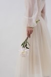 Фатиновое платье  миди (айвори)  - фото 