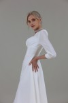  Белое платье миди с пуговками  - фото 
