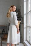 Белое платье из жаккарда миди ( молочного оттенка) - фото 