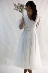 Фатиновое  платье миди (Белое)    - фото 